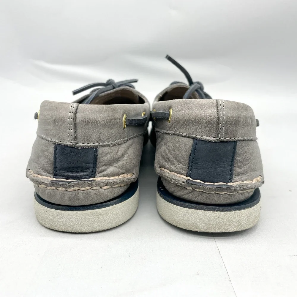 Sperry Gold Cup Authentic Original Boat Shoes Mens 10.5M Grey Leather Preppy